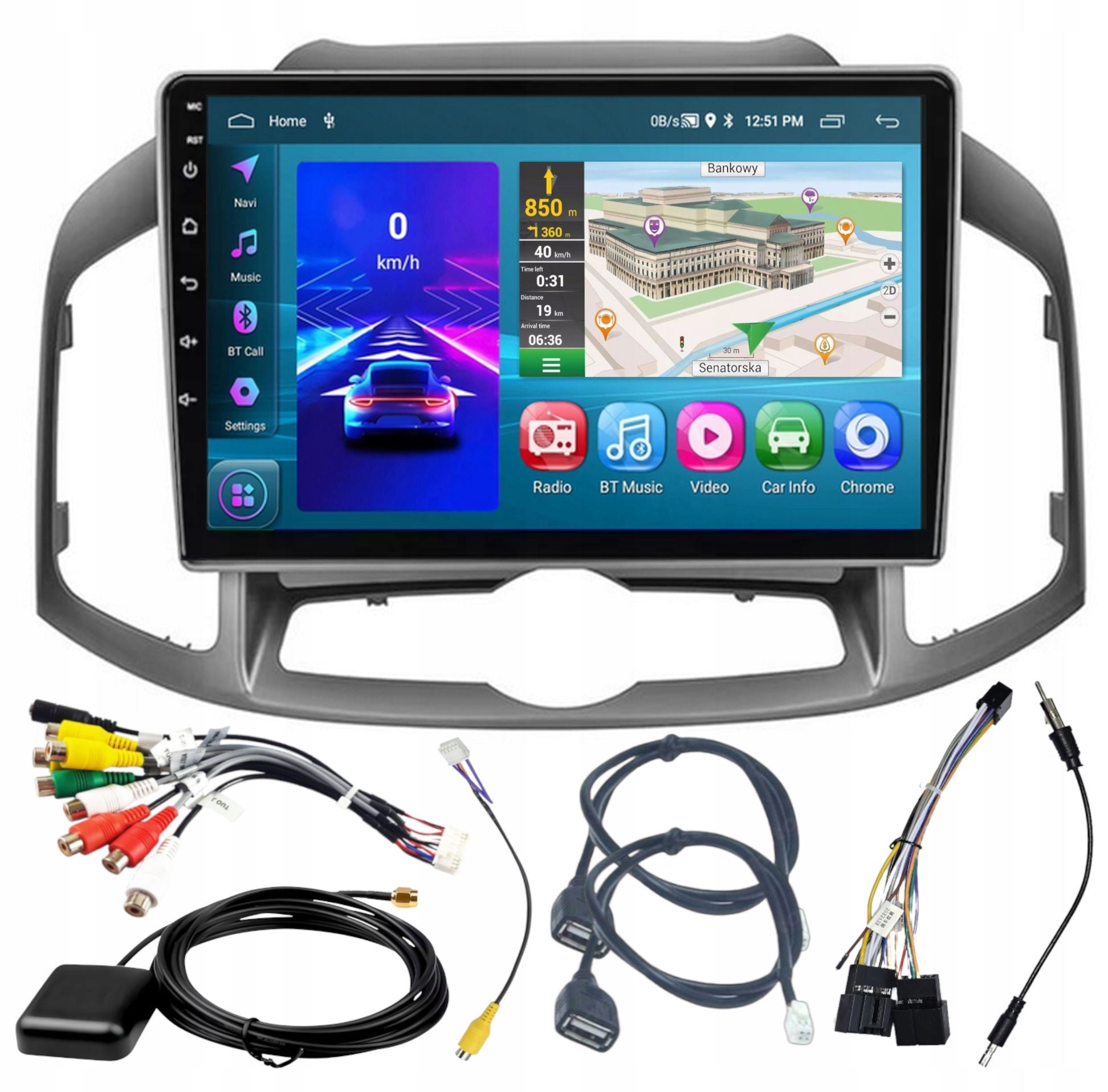 Gps A Android Navigace Chevrolet Captiva 2012-2017 Bt Carplay 2GB 64GB