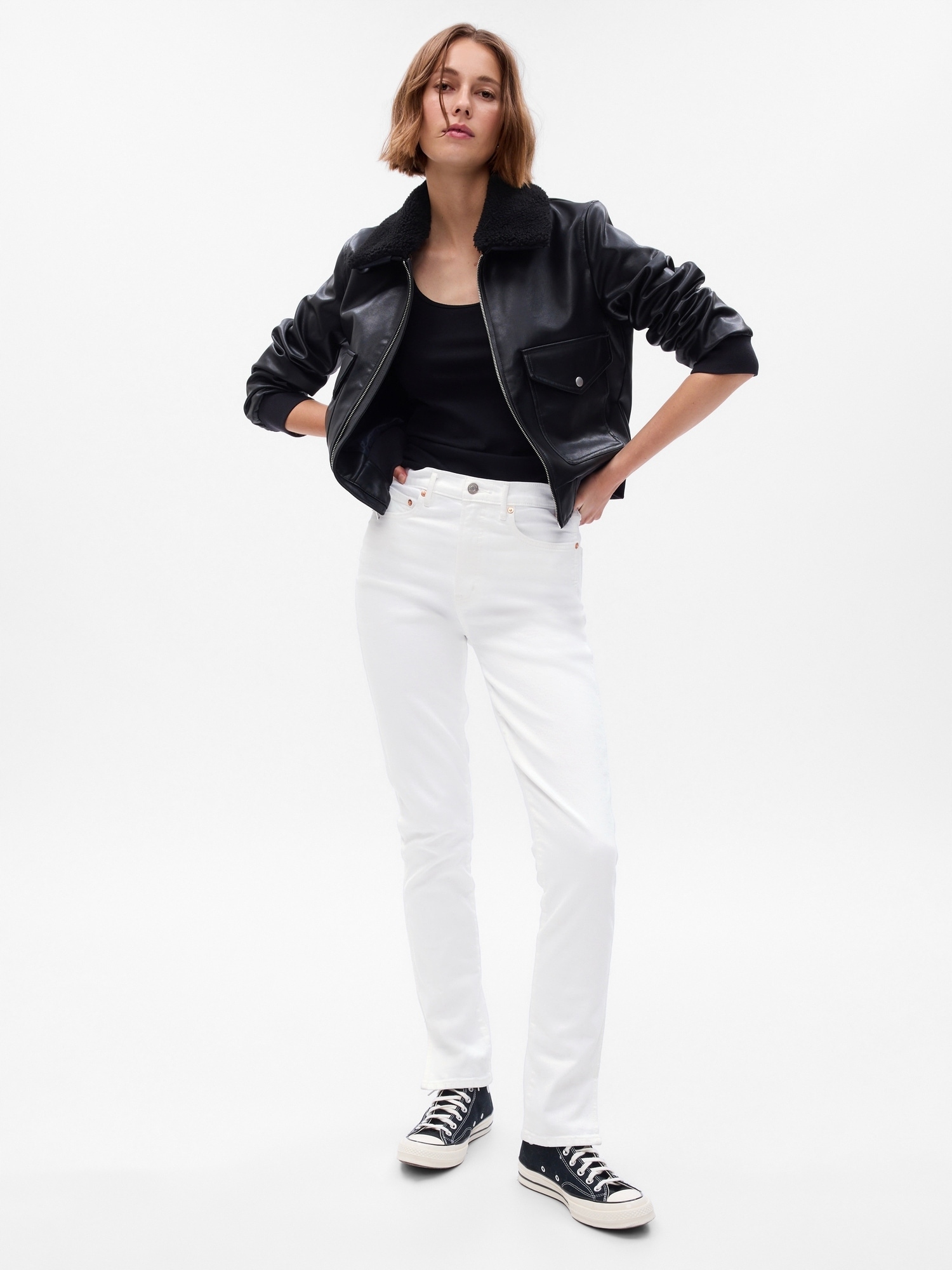 Gap Džíny vintage slim high rise bílá