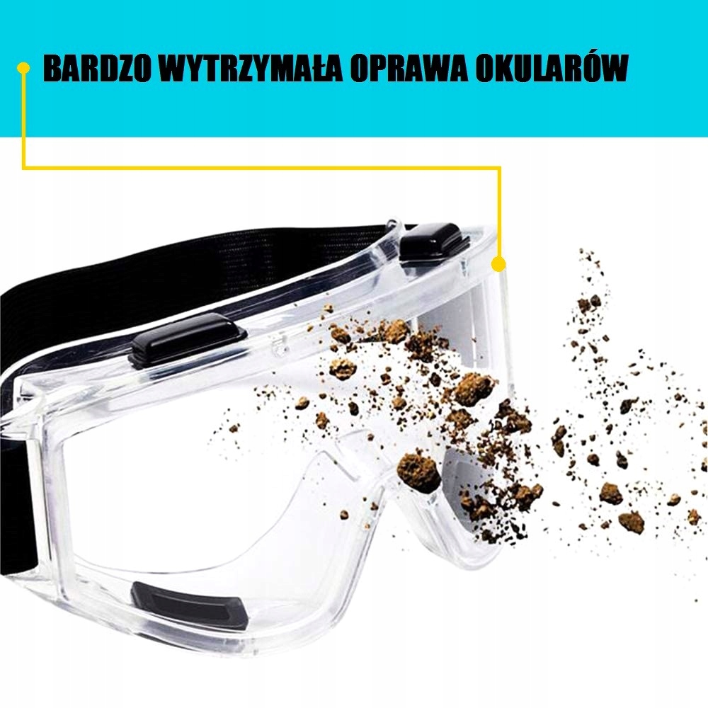 GOGLE OKULARY OCHRONNE ROBOCZE PRZECIWODPRYSKOWE PRZEZROCZYSTE BHP Kod producenta GX-1208
