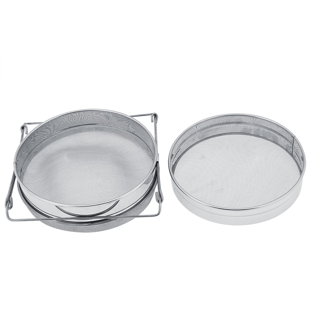 Dvojité nerezové síto na med, cedník 24 cm