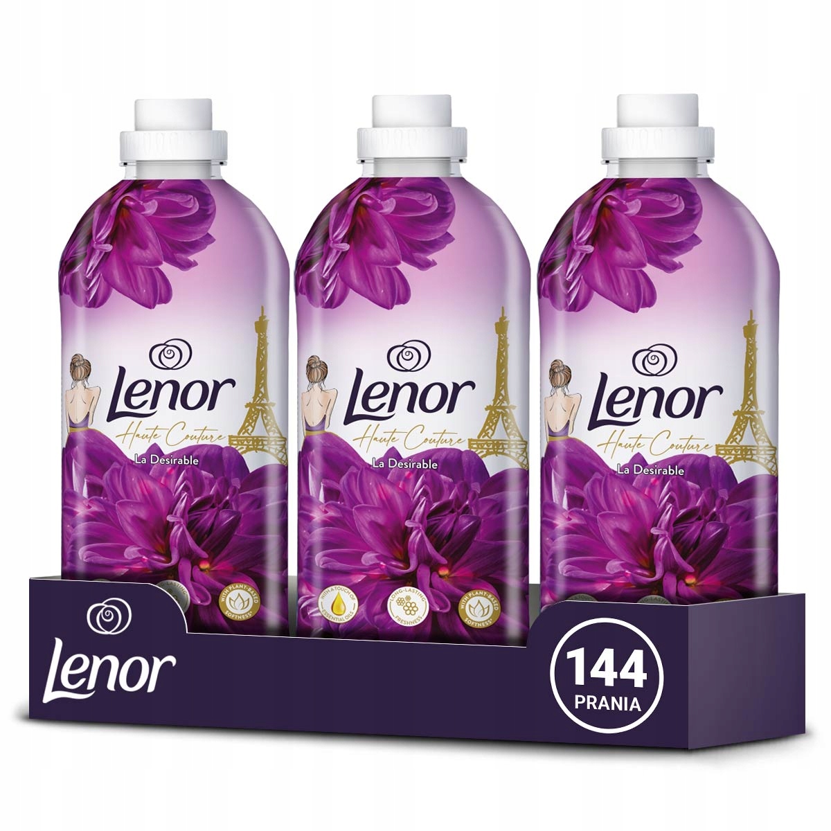 Levně Sada Lenor změkčující tekutá aviváž La Desirable 144 praní 3x1,2L