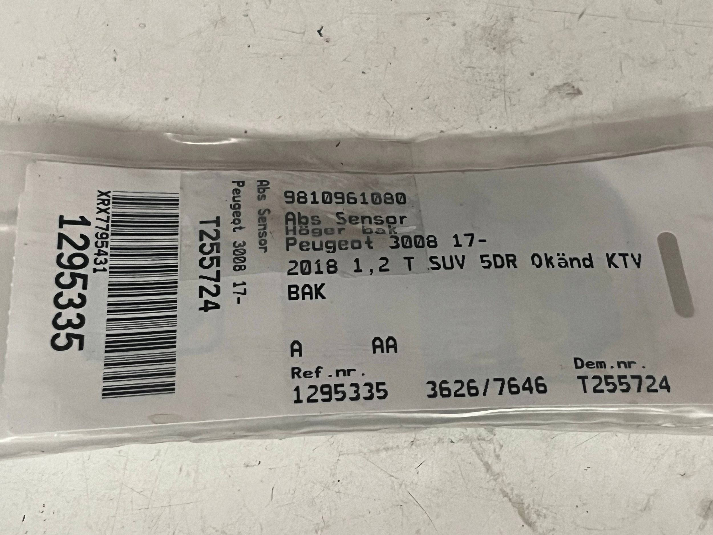 Sensor ABS heck OPEL MOKKA B 9810961080 @A