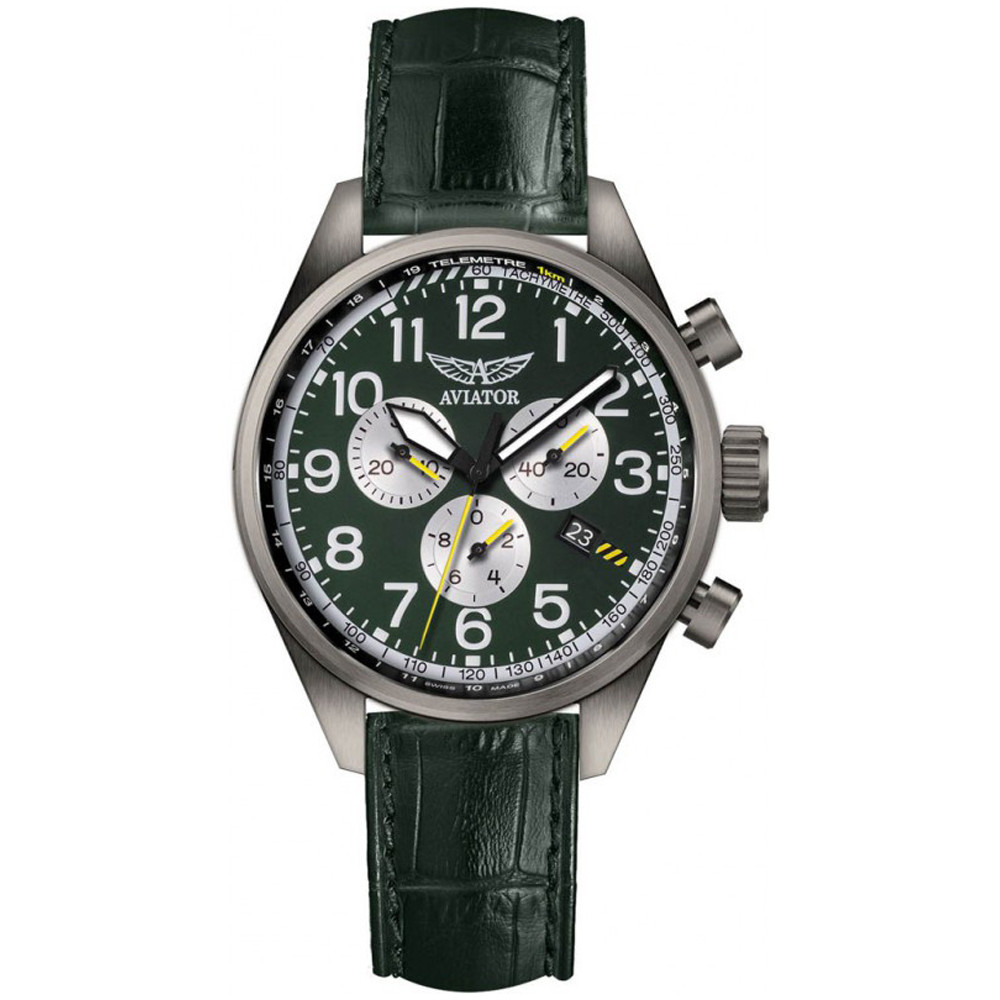 Pánské Hodinky Aviator V.2.25.7.171.4 zelený pásek