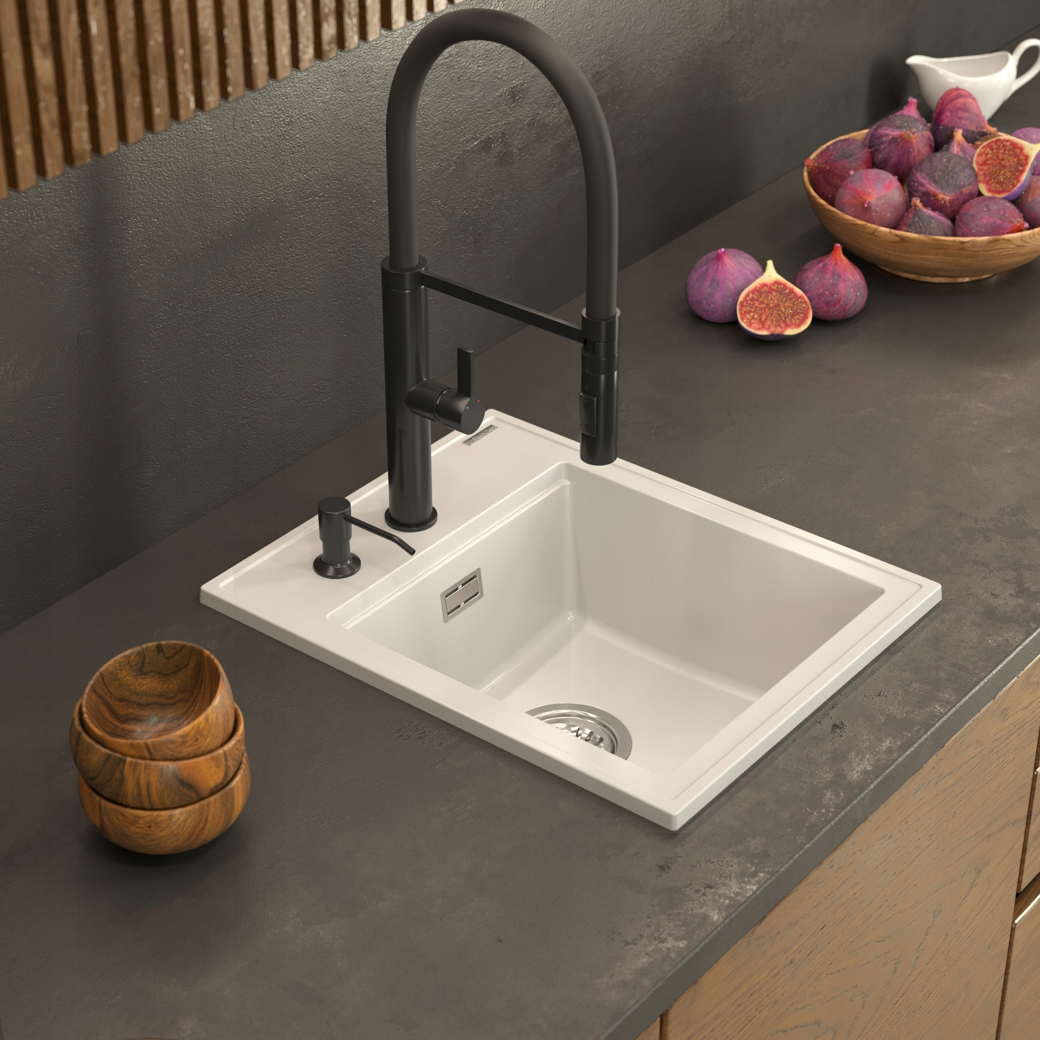 DOZOWNIK DO PŁYNU do naczyń mydła do CZARNY ZLEWOZMYWAKA umywalki kuchennej Pojemność pojemnika 400 ml