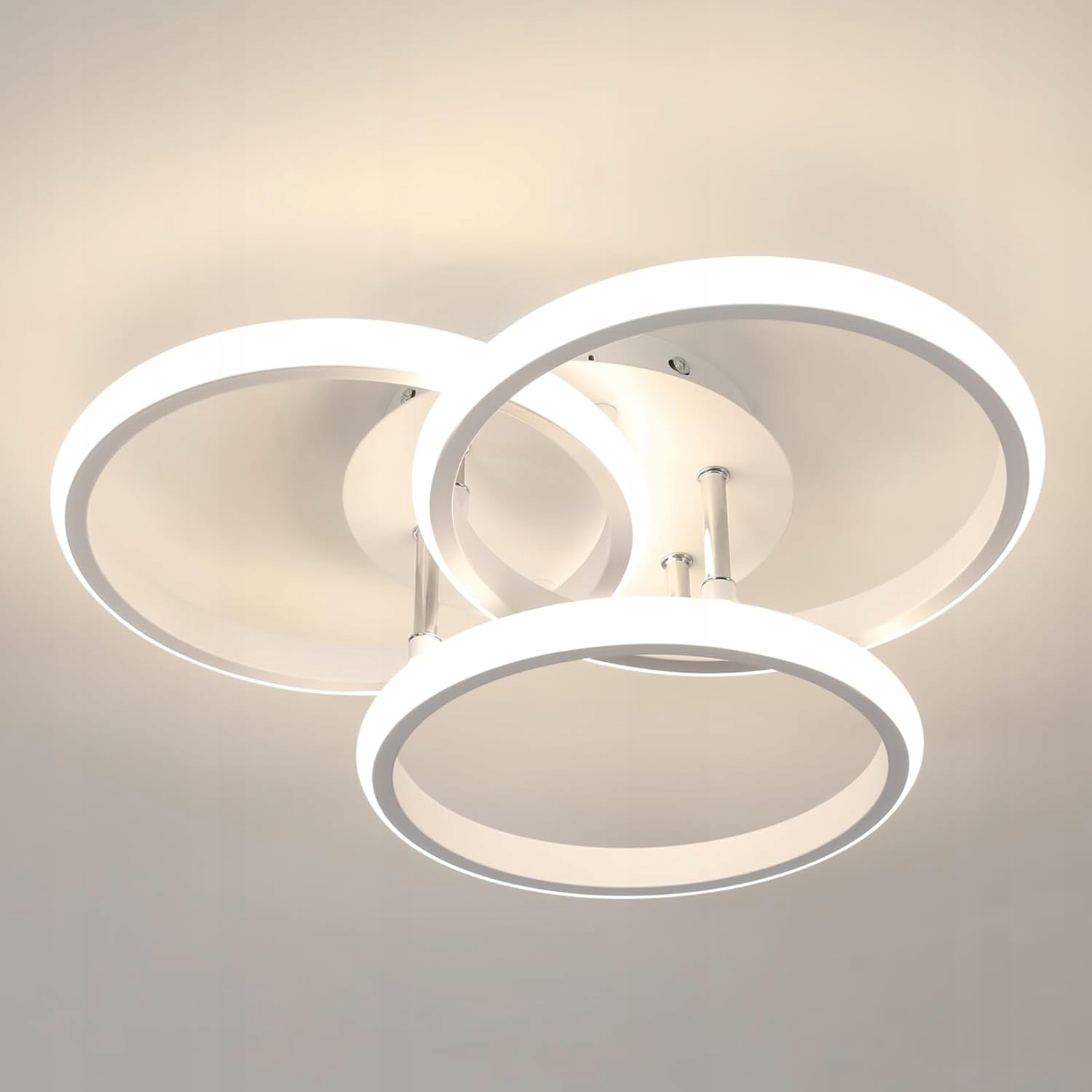 Lampa Sufitowa Led Okragly Żyrandol Ring Bialy Nowoczesny 40W 4500K