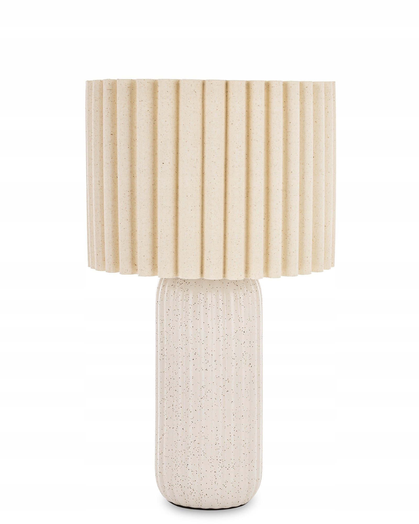Lampa stołowa pinterest loft biała jasna beżowa pokrapiana cement Japandi