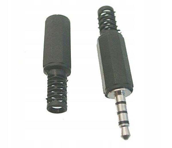 Wtyk Jack 3,5mm 4-PIN 4-polowy Plastik JW900