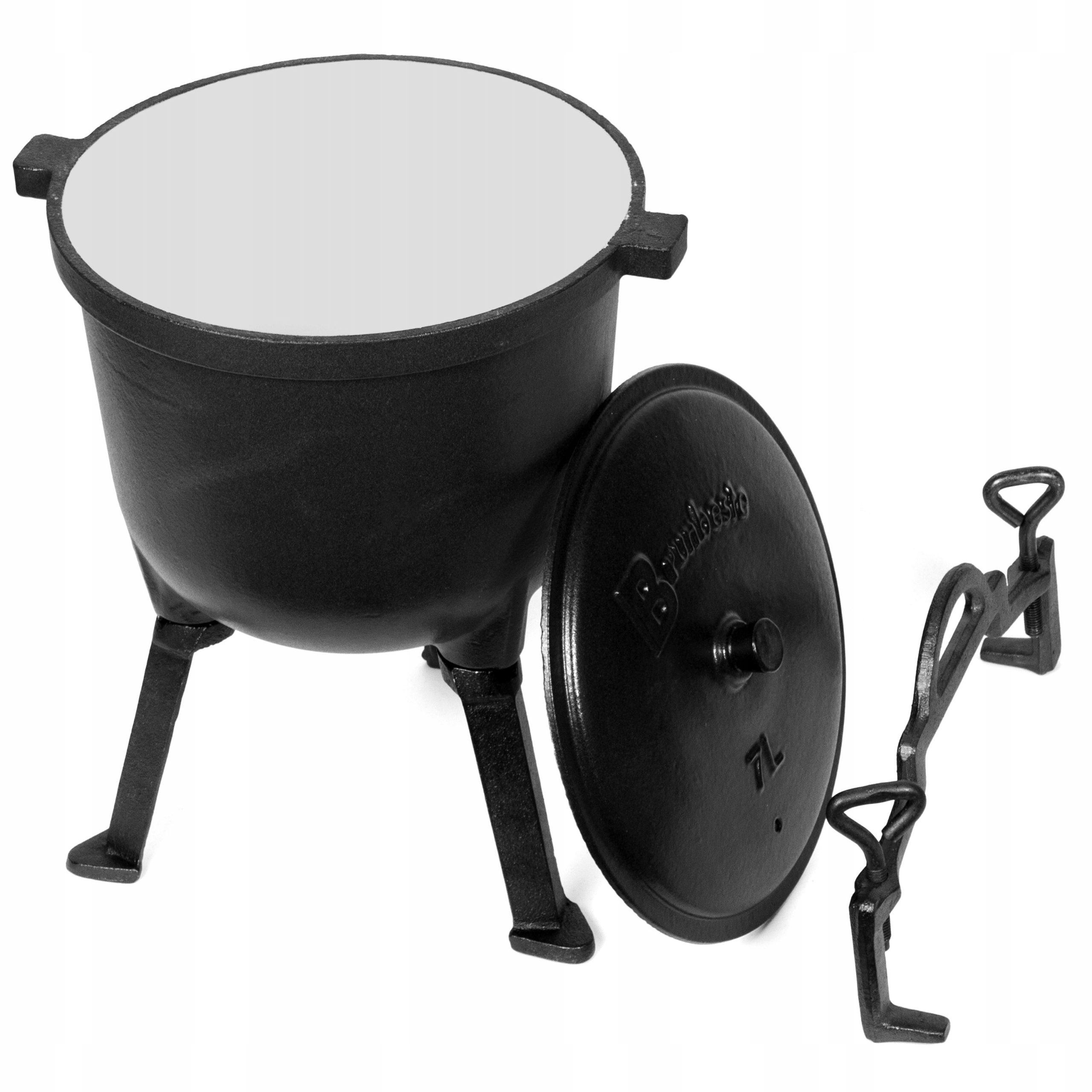 KOCIOŁEK MYŚLIWSKI ŻELIWNY GARNEK EMALIOWANY 4L Producent Brunbeste