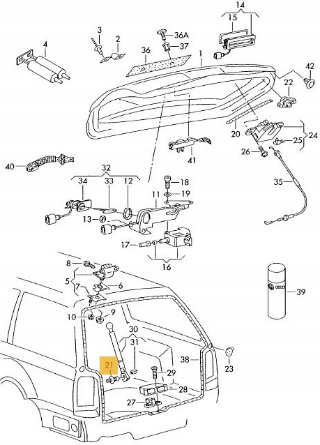 SWORZEŃ SIŁOWNIKA KLAPY TYŁ WHT006580 ORYGINAŁ Numer katalogowy części WHT006580