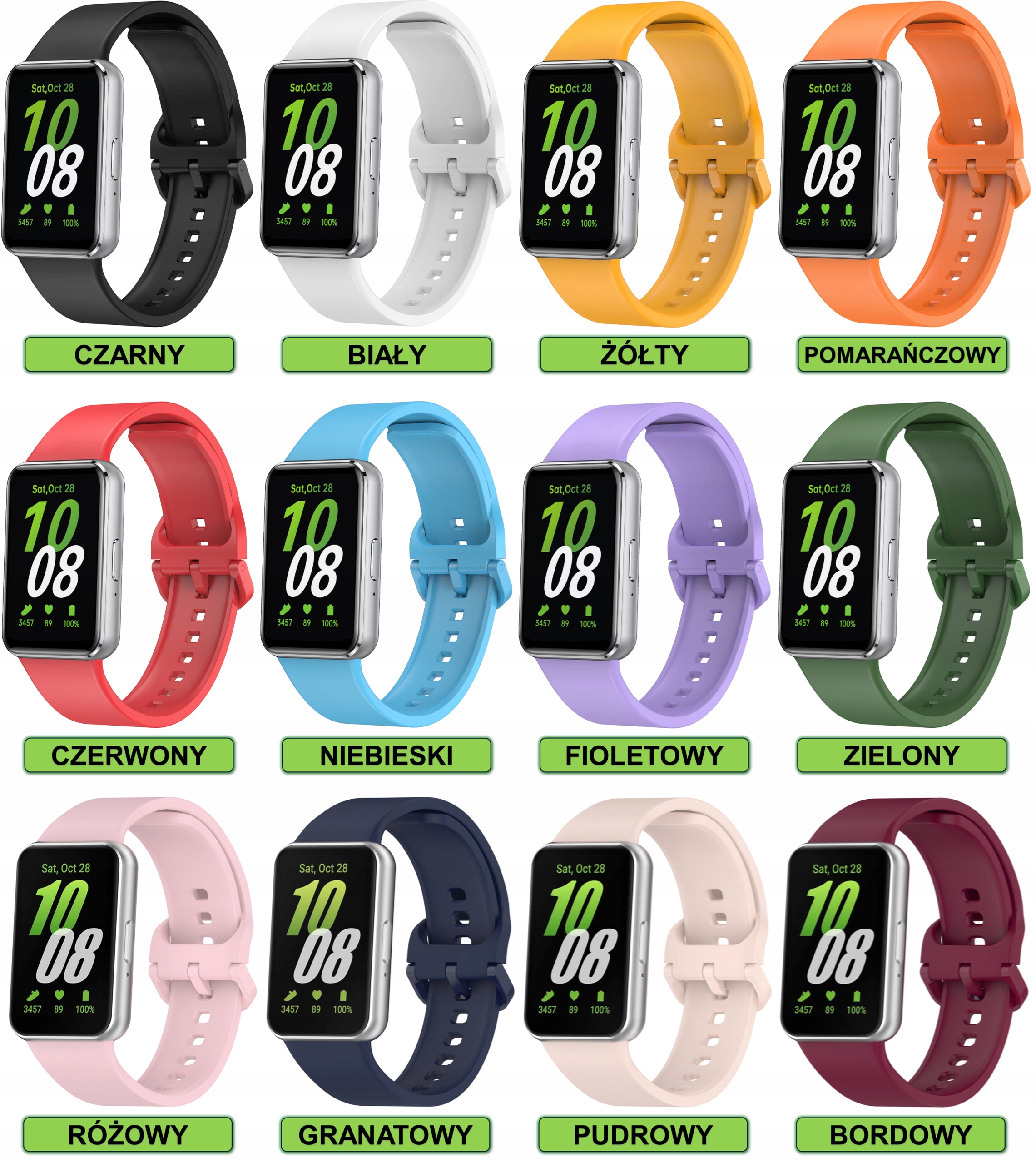 PASEK OPASKA BRANSOLETA DO SAMSUNG GALAXY FIT 3 SM-R390 | WYBÓR 12 KOLORÓW Producent inny