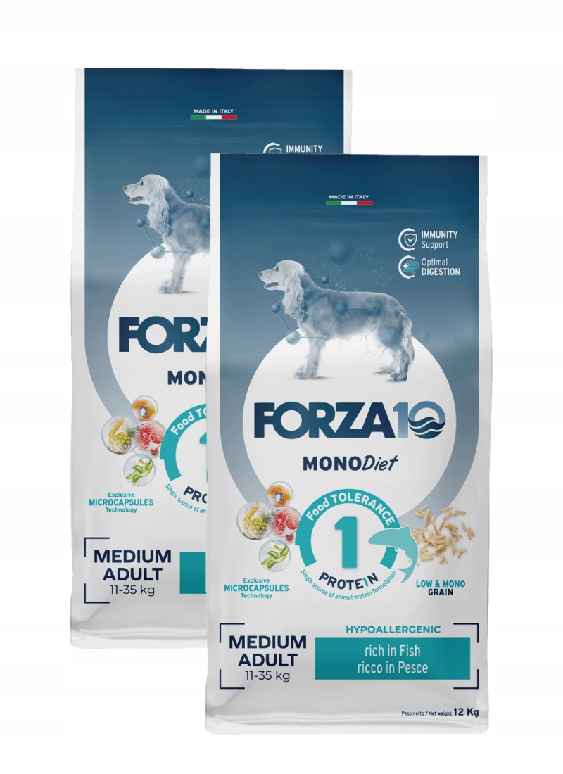 Forza10 Medium MonoDiet bohatá na ryby pro psa Hypoallergenic 2x12 kg