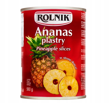 Levně Rolnik Ananasové plátky 3 x 560 g