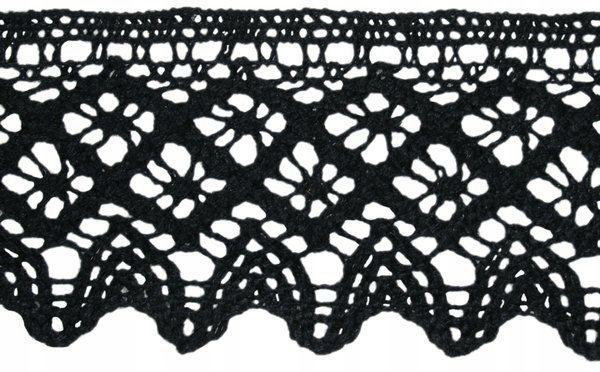 Bavlněná krajka 55m/25mb černá S-10