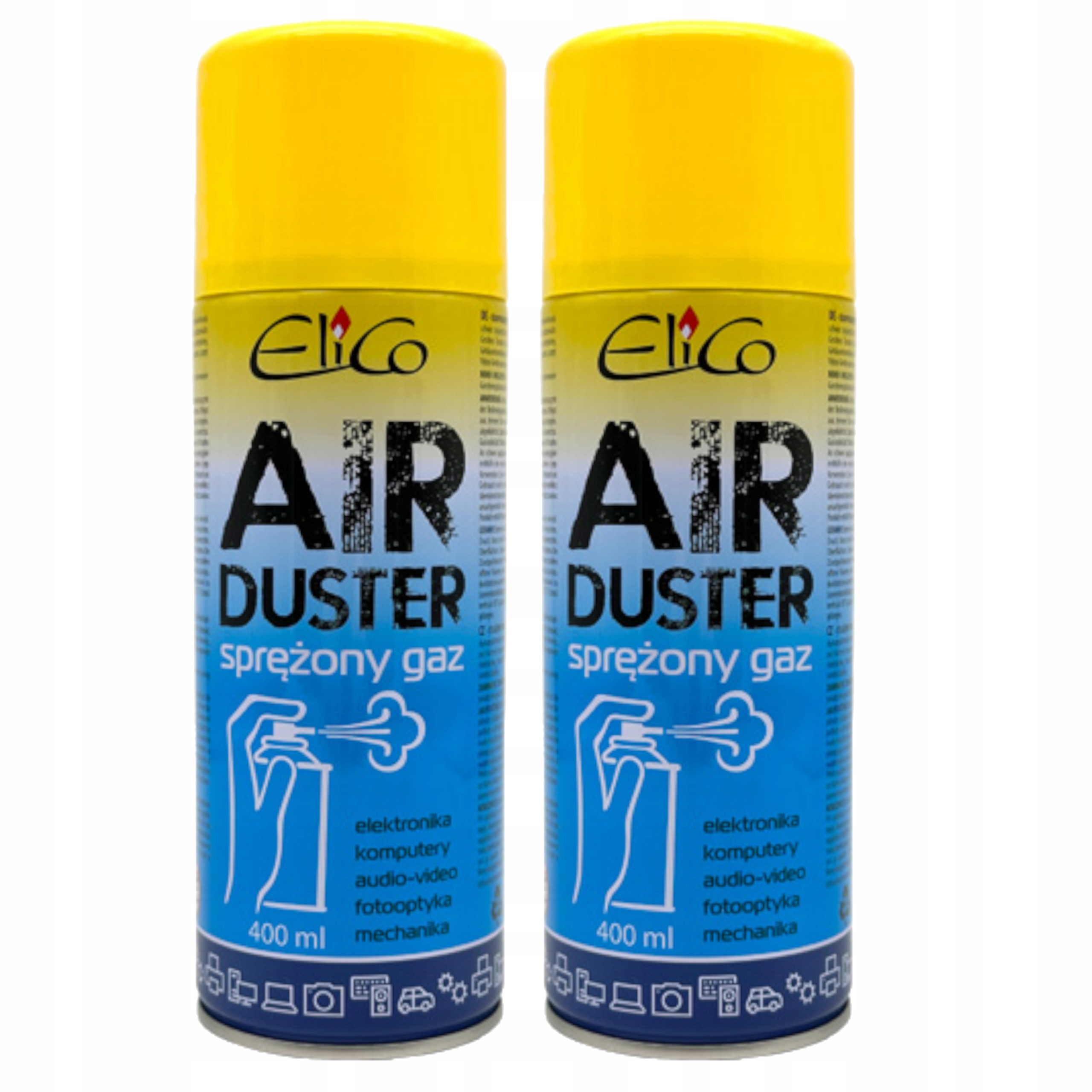 2× Elico sprężone powietrze Air Duster 400ml