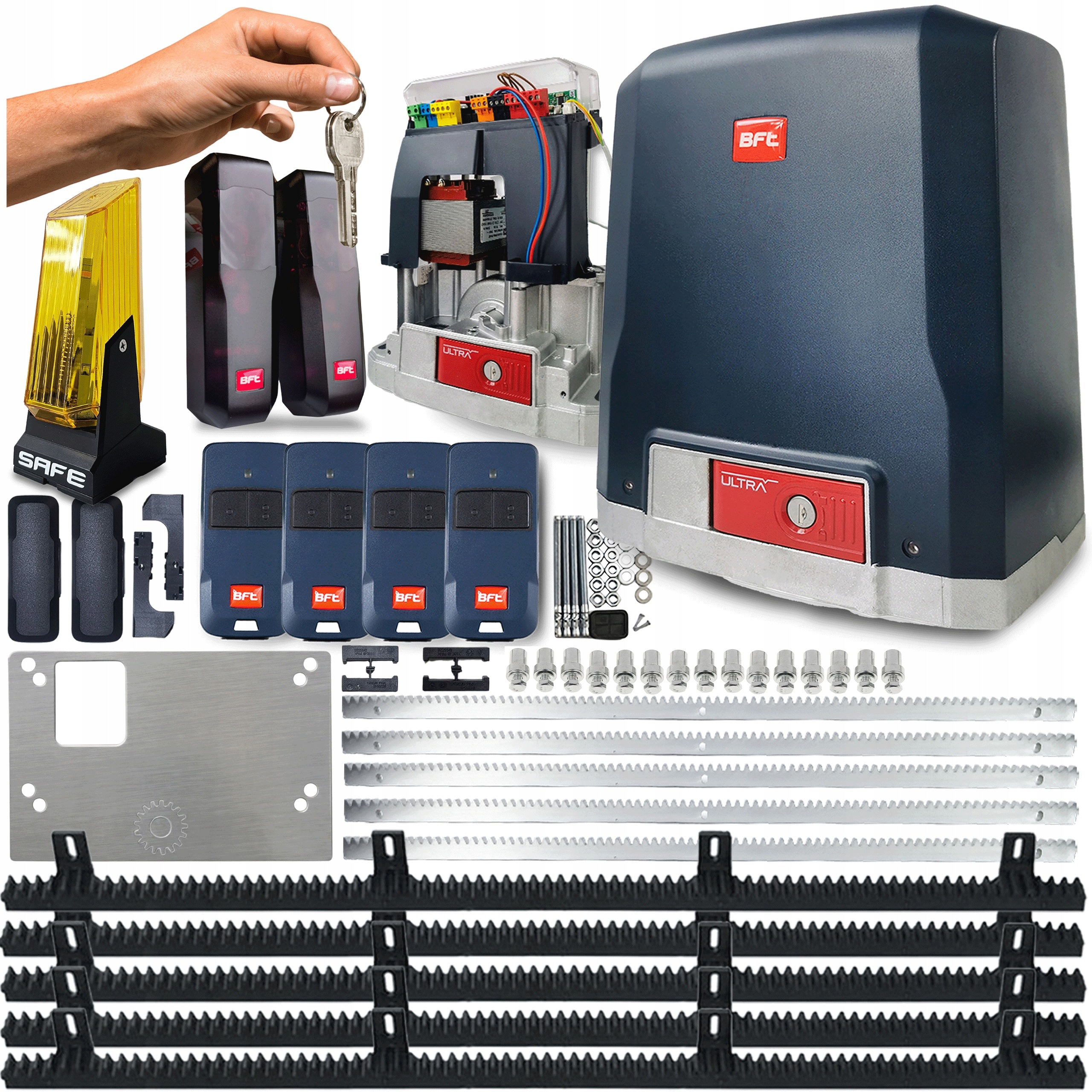 Set Pohon posuvné Brány Bft Deimos Ultra B600 kg automat na dálkové ovládání lišty