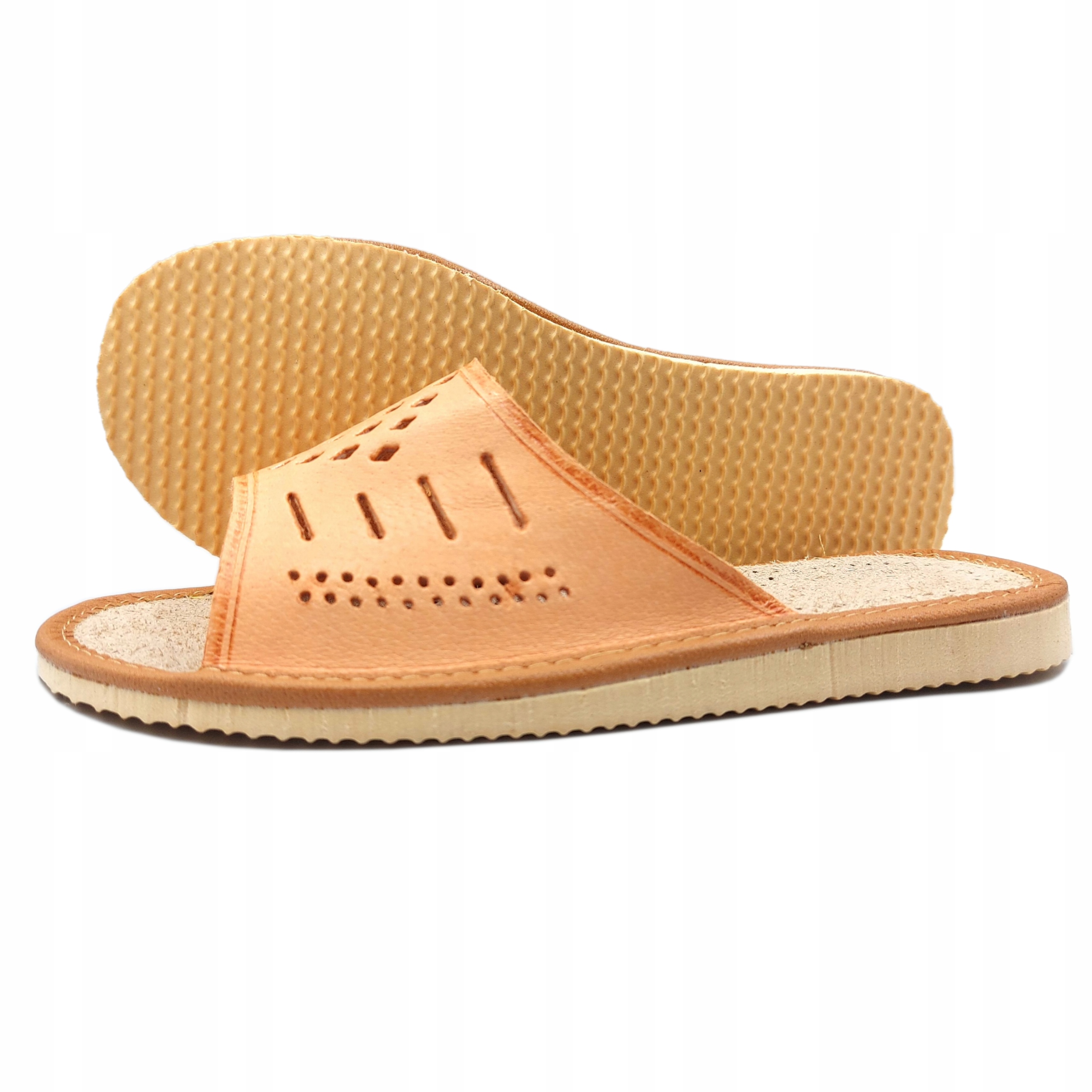 

Skórzane kapcie pantofle klapki góralskie