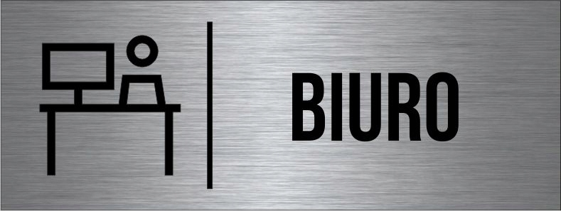 

Tabliczka Biuro Aluminium Piktogram Srebrna