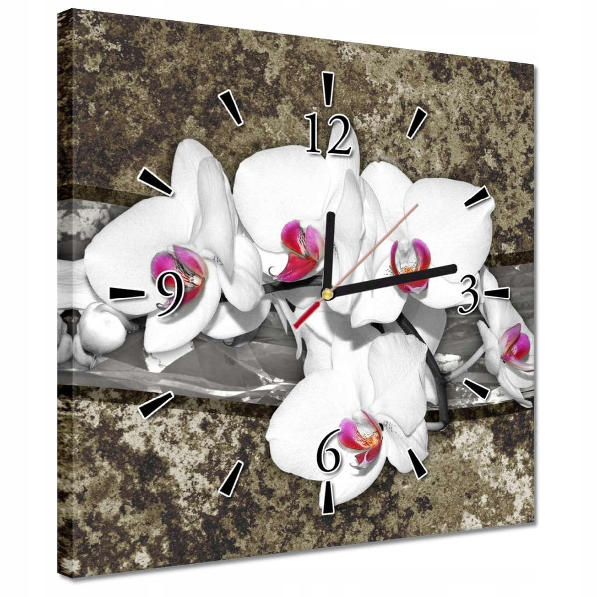 Hodiny 30x30 Orchidej Mramorové pozadí