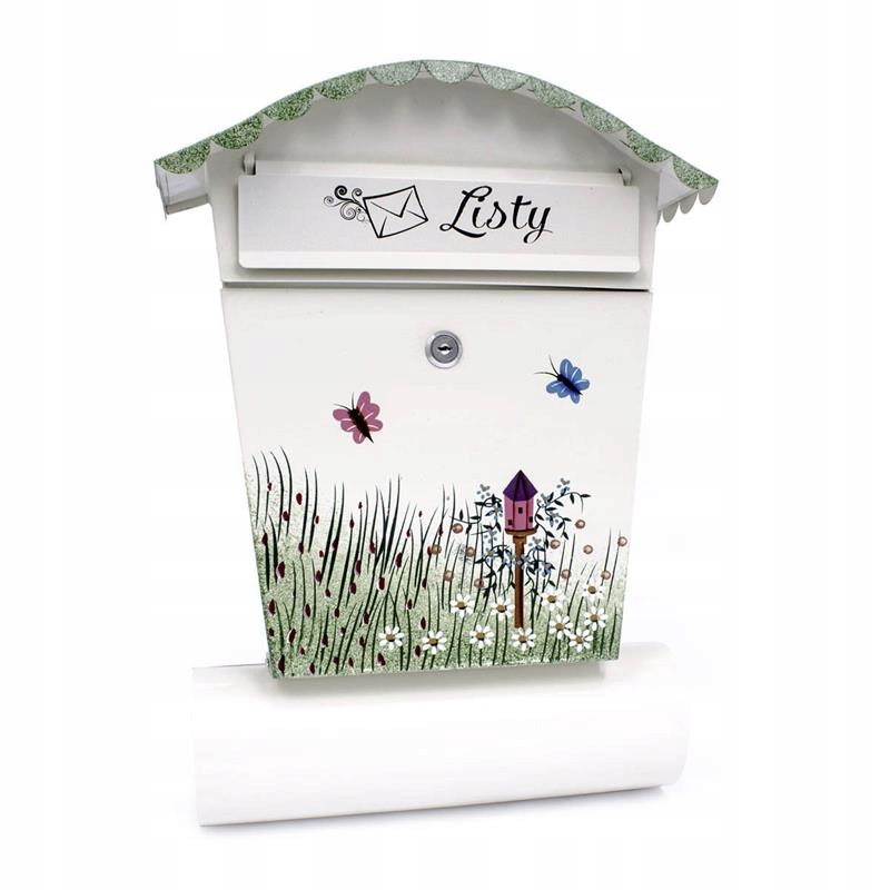 Poštovní schránka ručně malovaná tuba Motýli SKM2