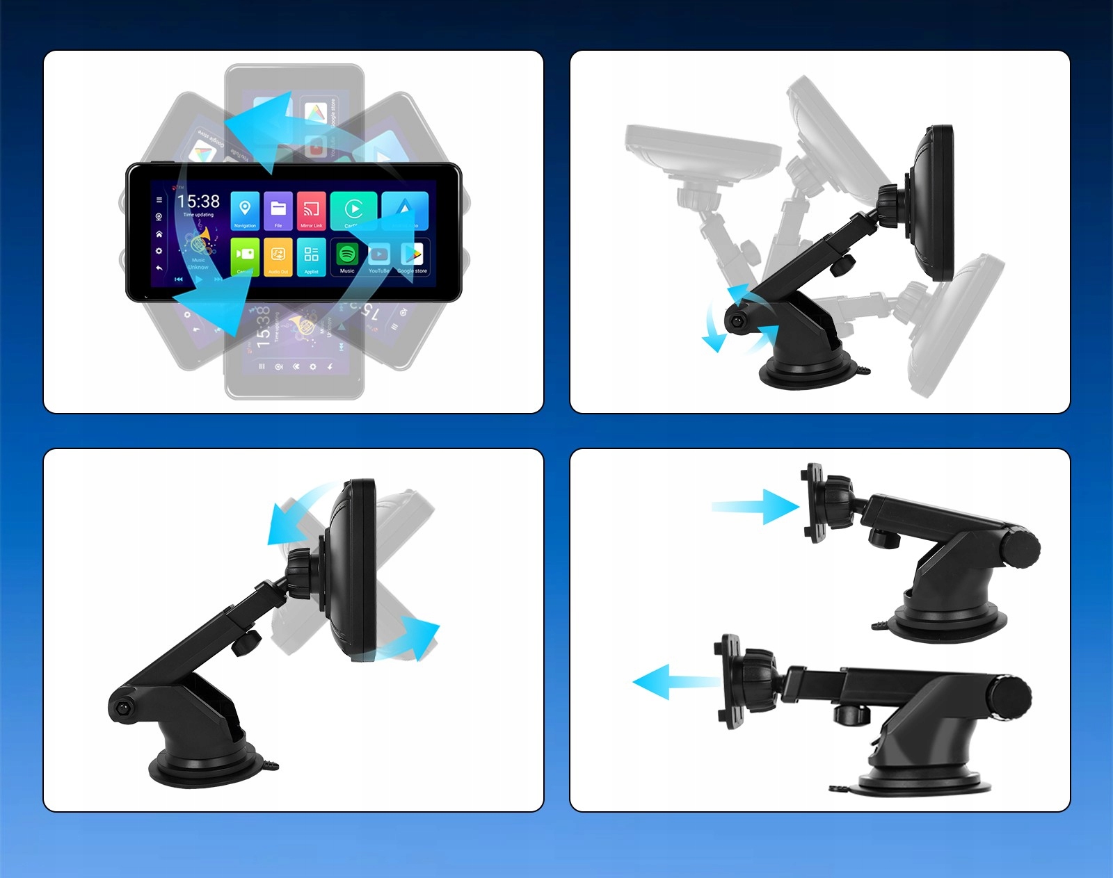 RADIO STACJA MULTIMEDIALNA MONITOR APPLE CARPLAY ANDROID 13 GPS WIFI 7-32 V Montaż brak informacji