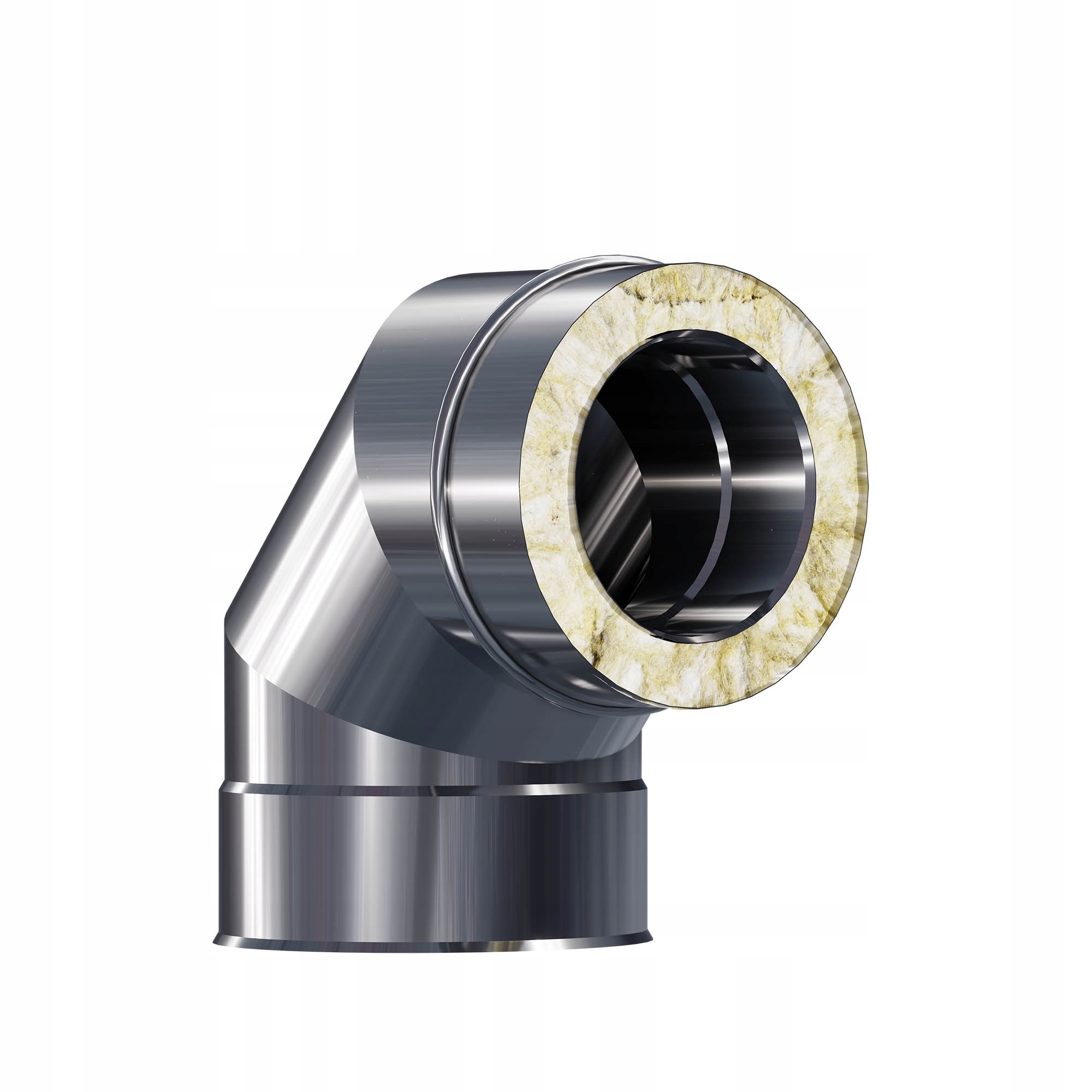 Kzd Koleno izolované nerezové fi 130 0,8 mm 90 stupňů komínová vložka ocel