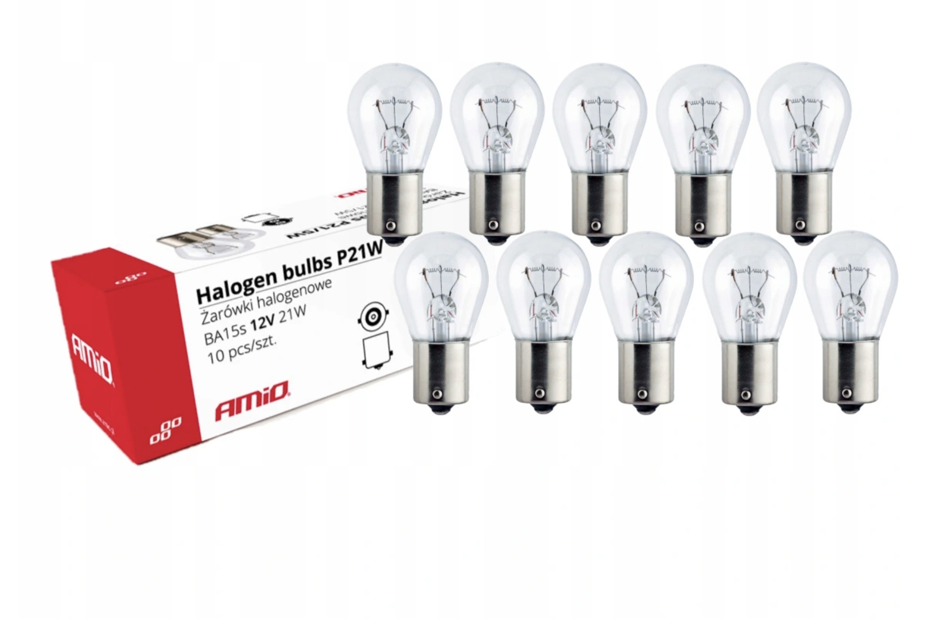 

Żarówki Halogenowe P21W BA15s 12V E8 10szt.