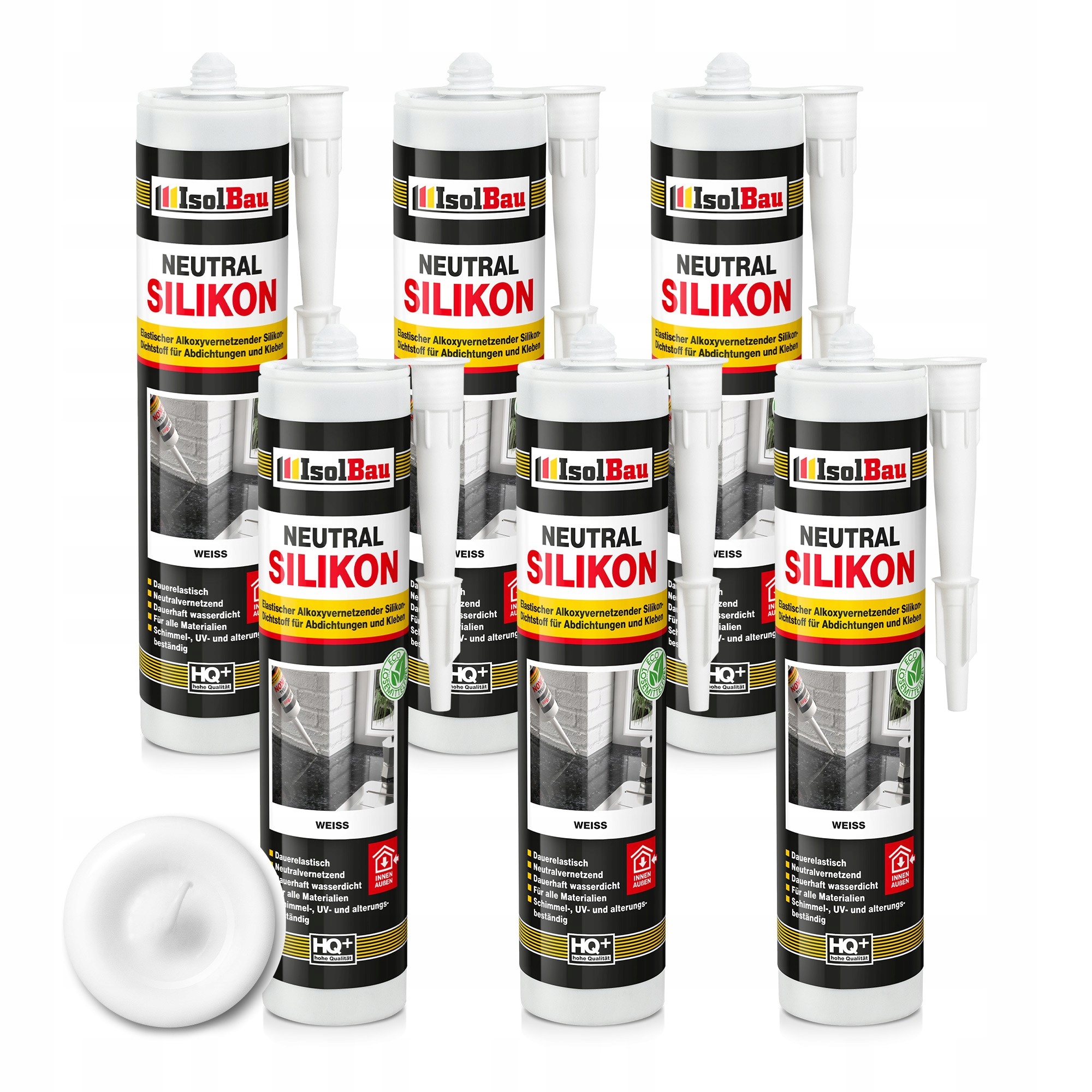 Silikon Neutrální bílý 6 x 300 ml do koupelen Kuchyně s kameny mramoru