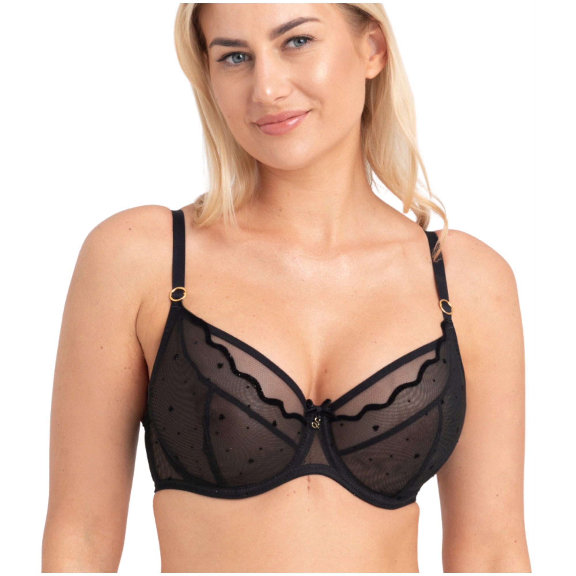 Měkká podprsenka soft, transparentní, černá Samanta Melania A123 75C