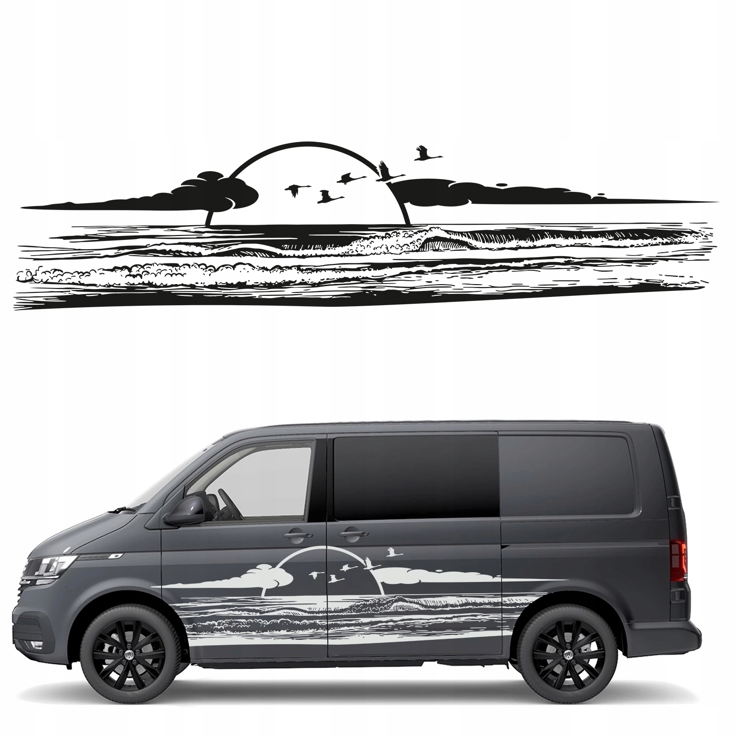 Nálepky Na Stranu Auta Kampera Kemping 270x64 cm