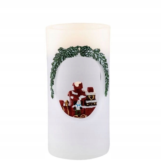 ŚWIECA Z WOSKU DEKORACYJNA LED IMITACJA OGNIA