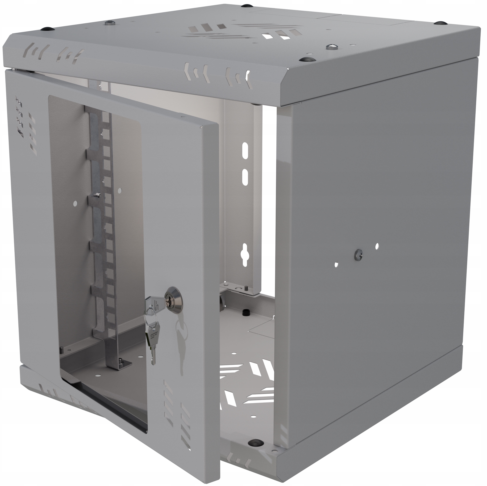 Skříň Rack 10" 6U 300 mm Serverová závěsná vrata se sklem Šedá Stalflex