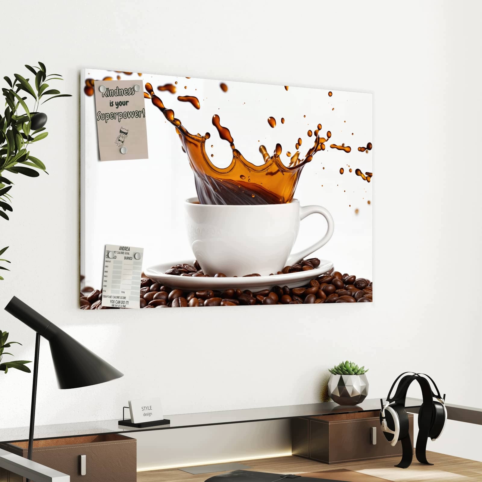 Magnetická tabule Cákance kávy 60 × 40 cm