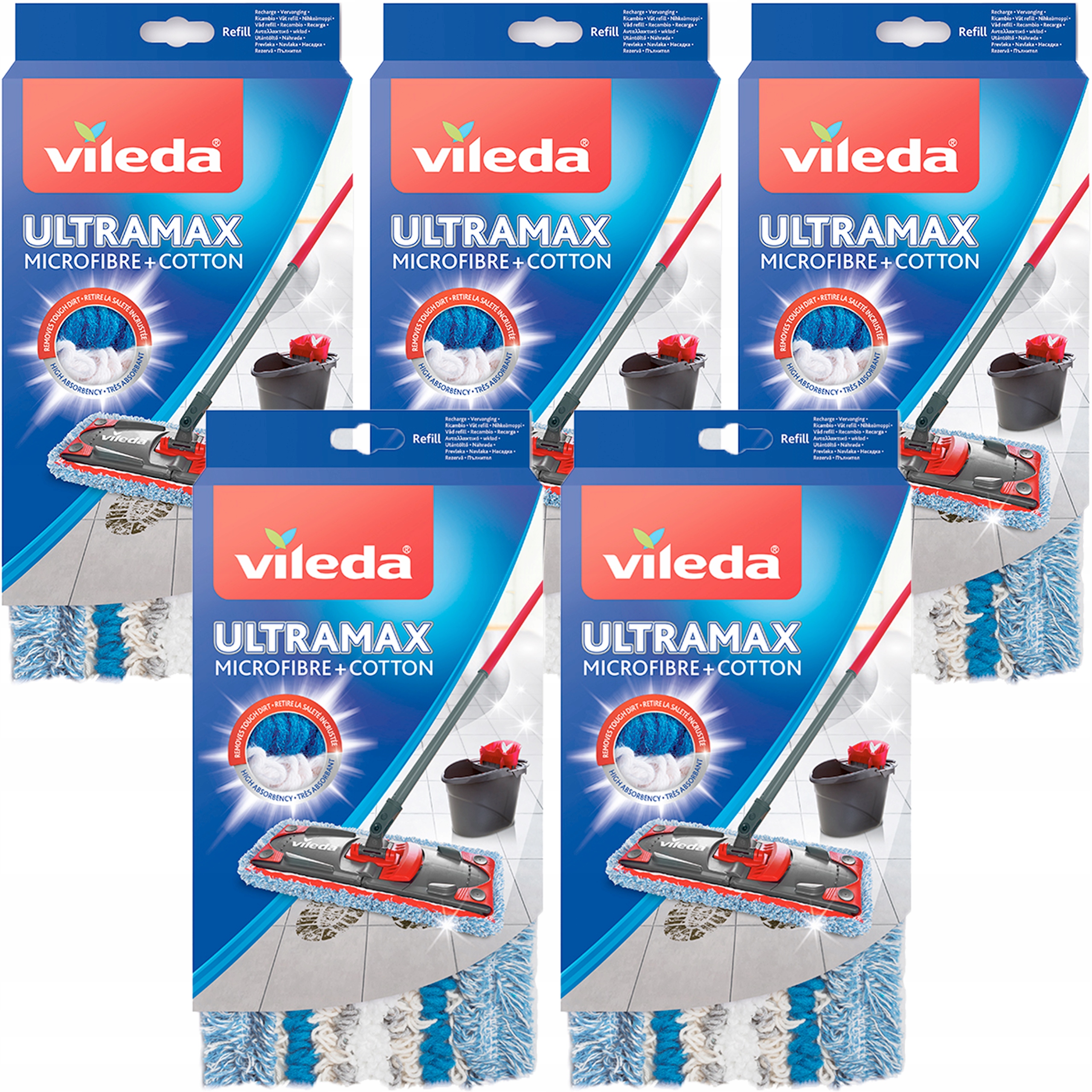 Levně Vileda 5x Vložka Mop Ultramax Ultramat Micro Cotton