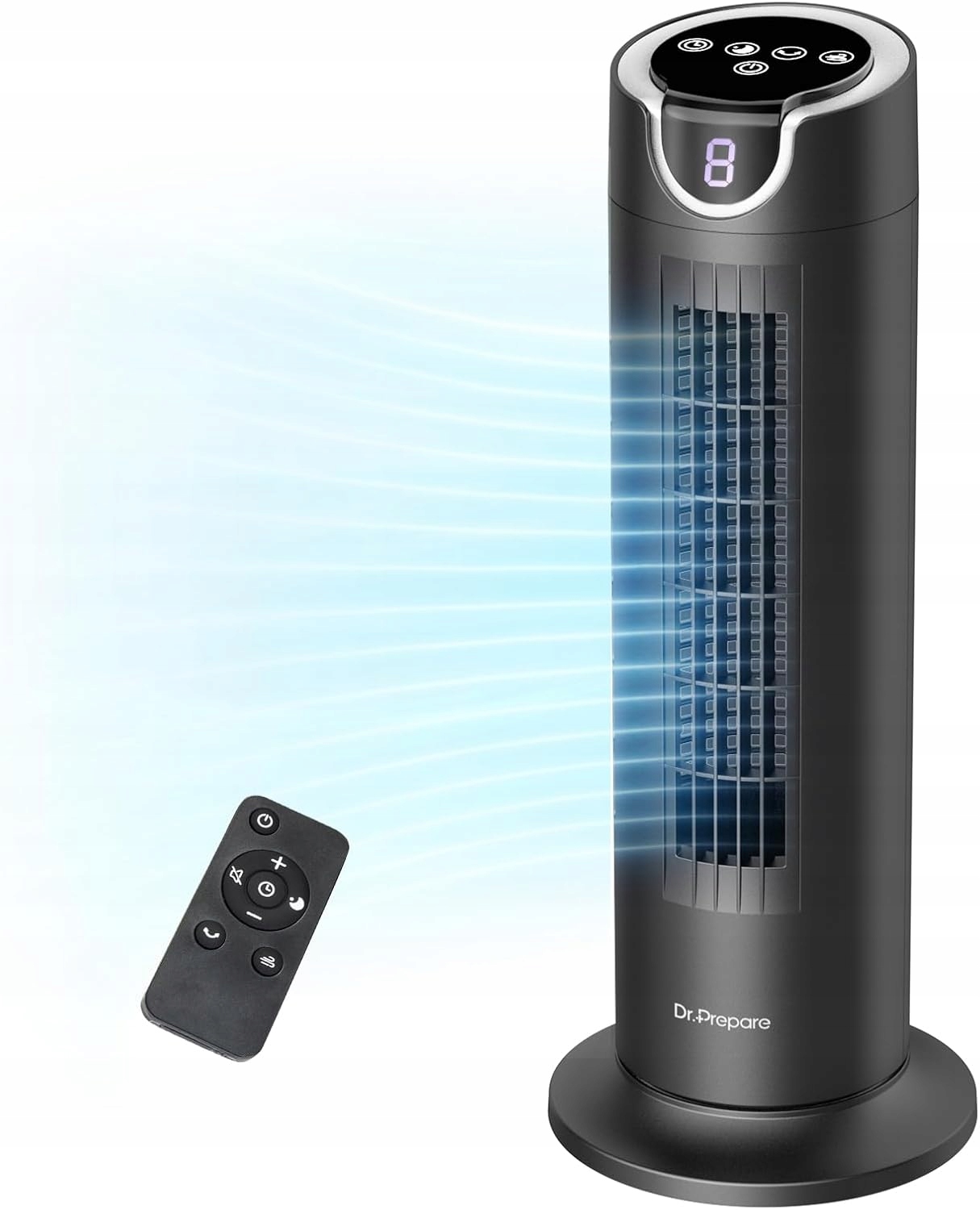 Wentylator Dr.Prepare DCCF10 Czarny Mocny nawiew Cichy Stylowy