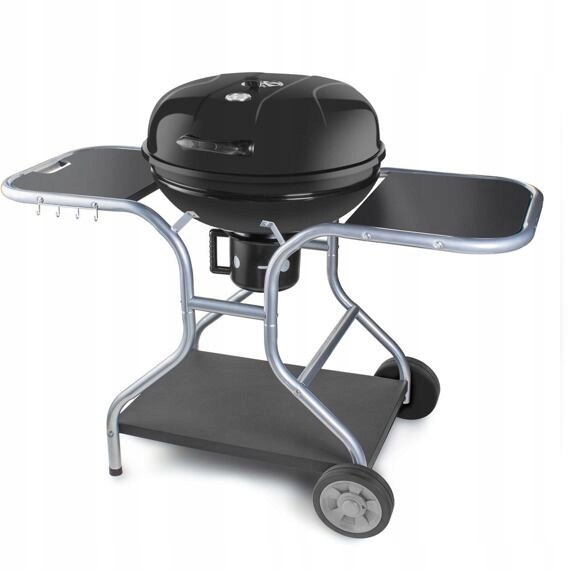 Fieldmann gril na uhlie 54cm, výška 77cm, odkladacie plochy, kolieska, veko Fz