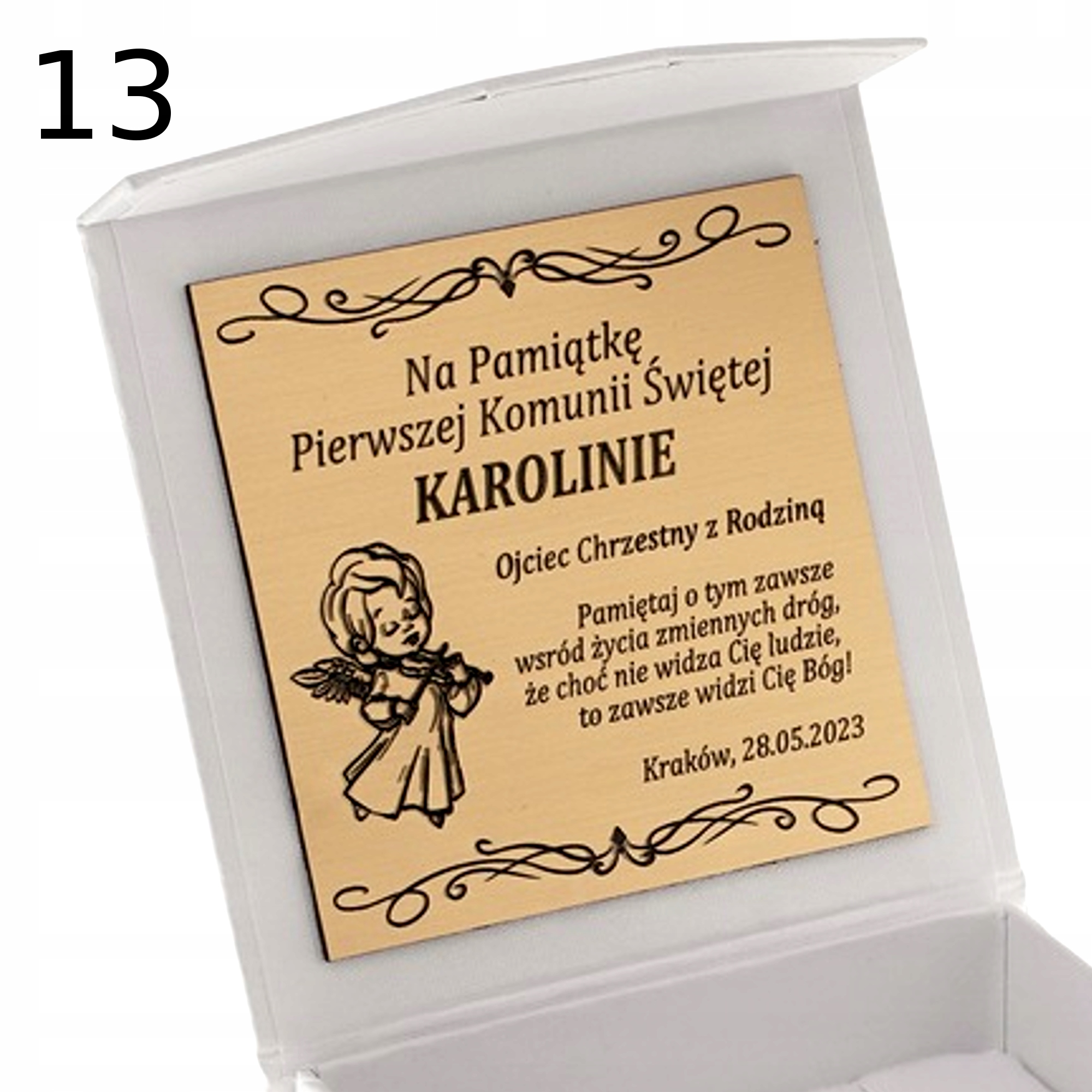 SREBRNY ŁAŃCUSZEK PANCERKA + MEDALIK JEZUS 925 + GRAWER PREZENT NA KOMUNIĘ Waga 8.9 g