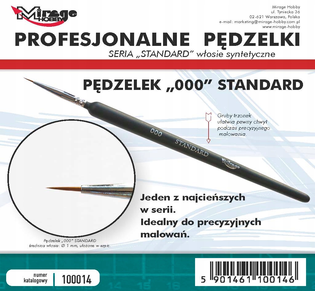 

Pędzel Mirage 100014 Standard nr 3/0 (syntetyczne)