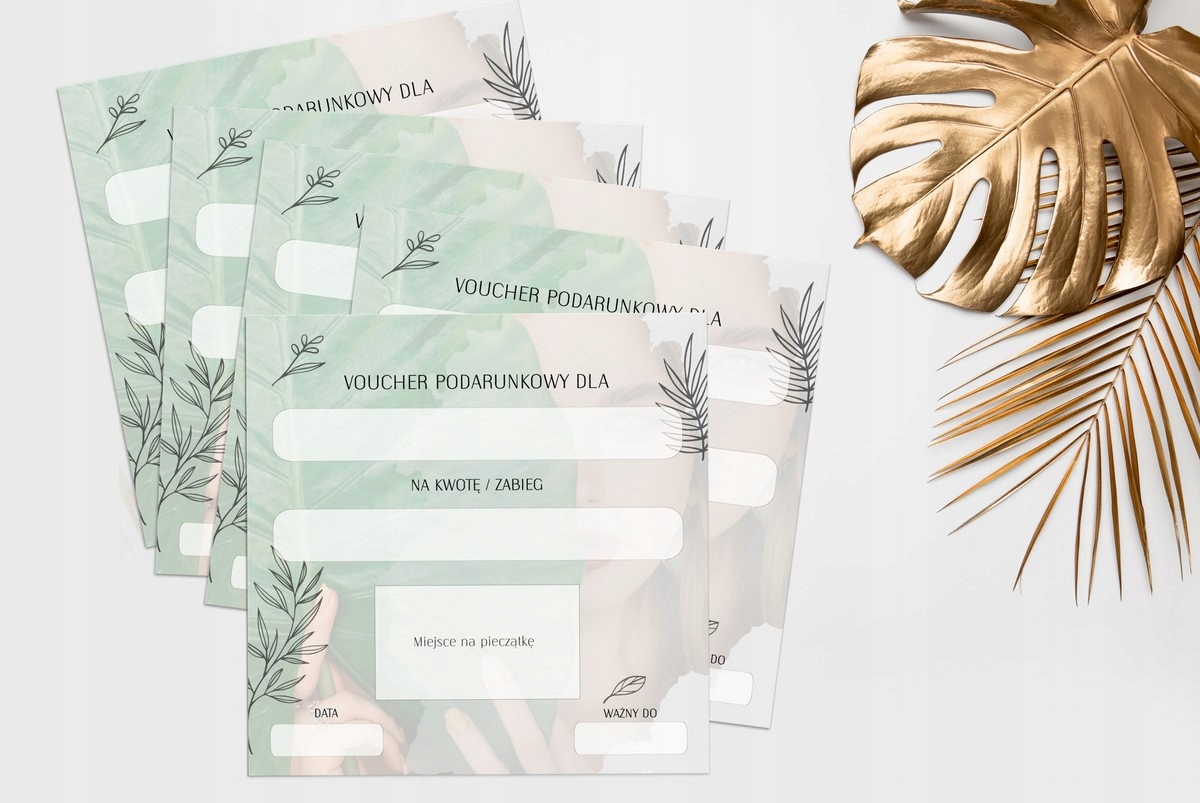 VOUCHERY PODARUNKOWE ZŁOTE GOTOWE BONY UPOMINKOWE REALIZACJA 48H 24 szt Liczba sztuk w opakowaniu 24 szt.