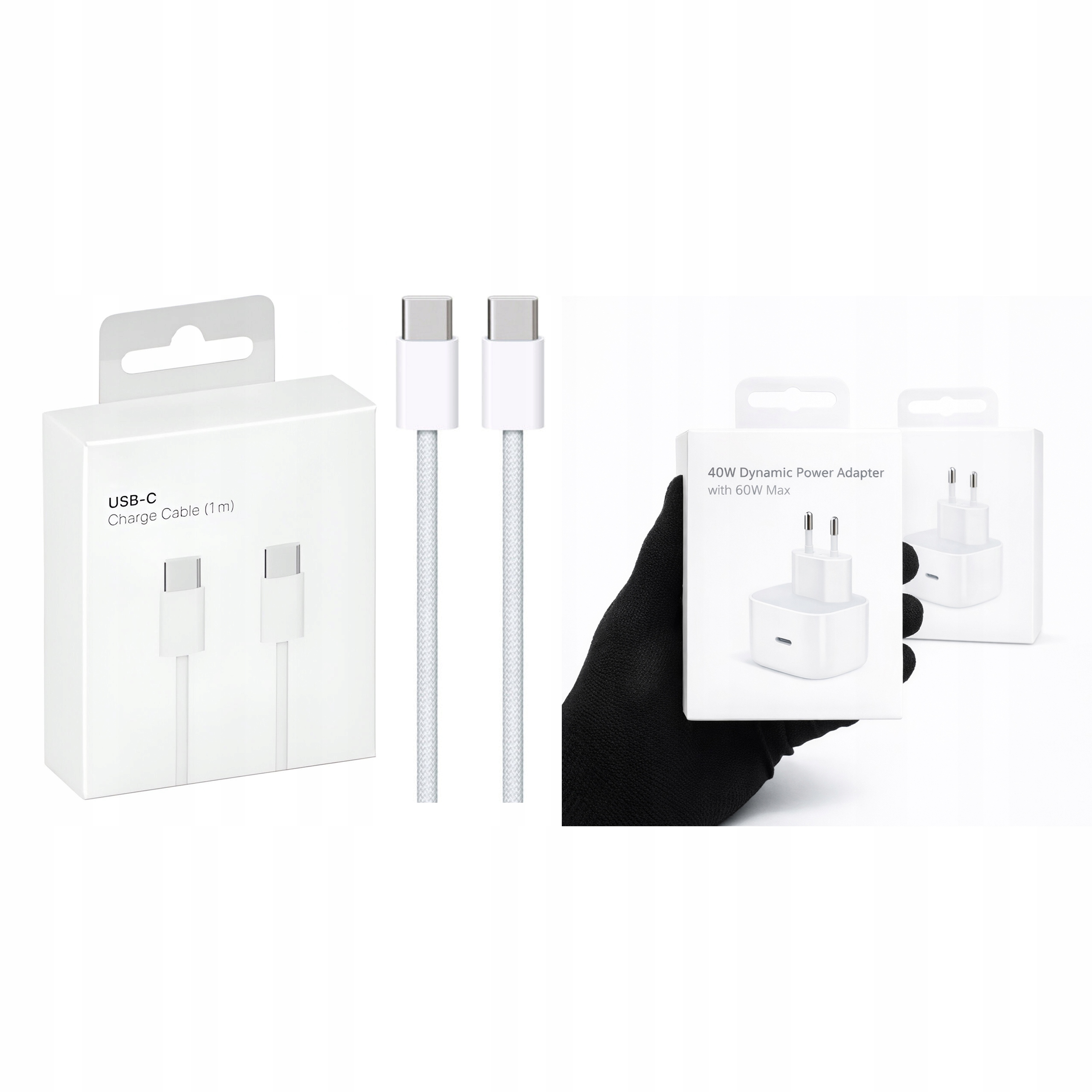 Sada Síťová Nabíječka 40W Typu C Power Charge Kabel Typu C 60W Rychlý