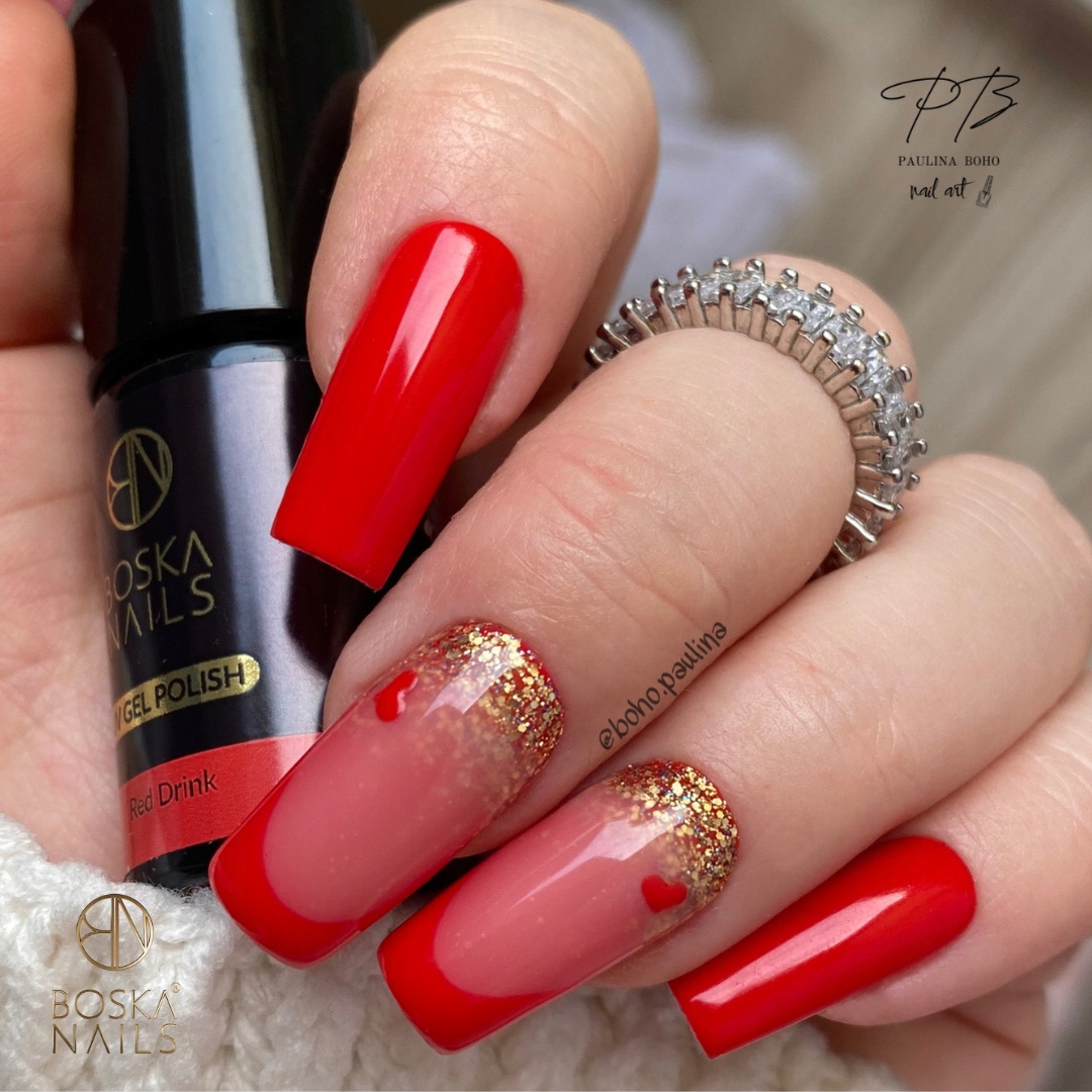 Boska Nails Lakier Hybrydowy do paznokci 332 Red Drink Divine czerwony 6ml Stan opakowania oryginalne