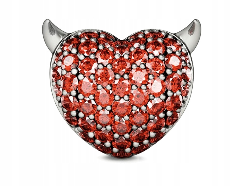 ZAWIESZKA CHARMS KORALIK DIABELSKIE SERCE HEART