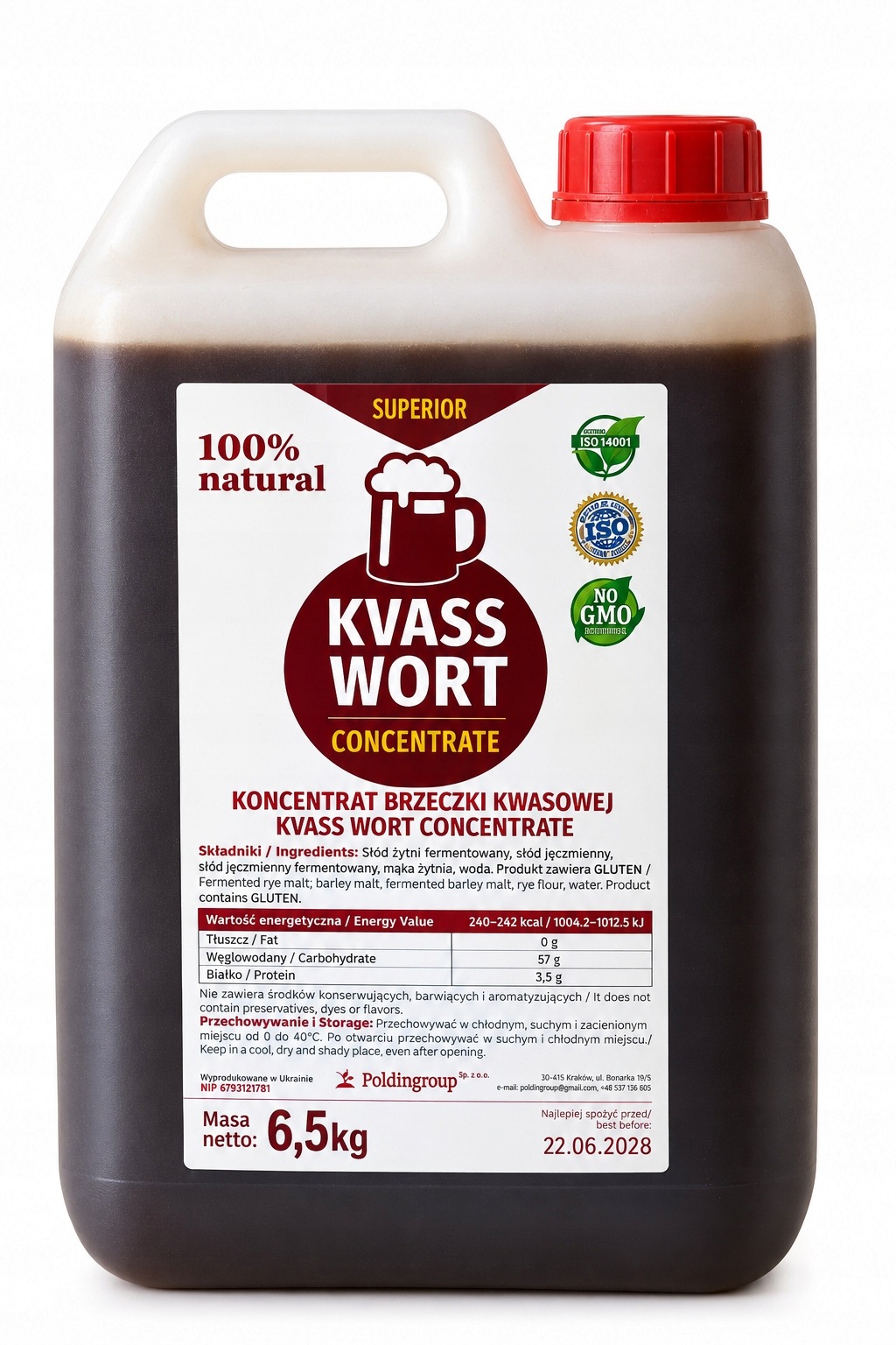 Koncentrát kyselé mladiny Kvas wort concentrate (6,5 kg)