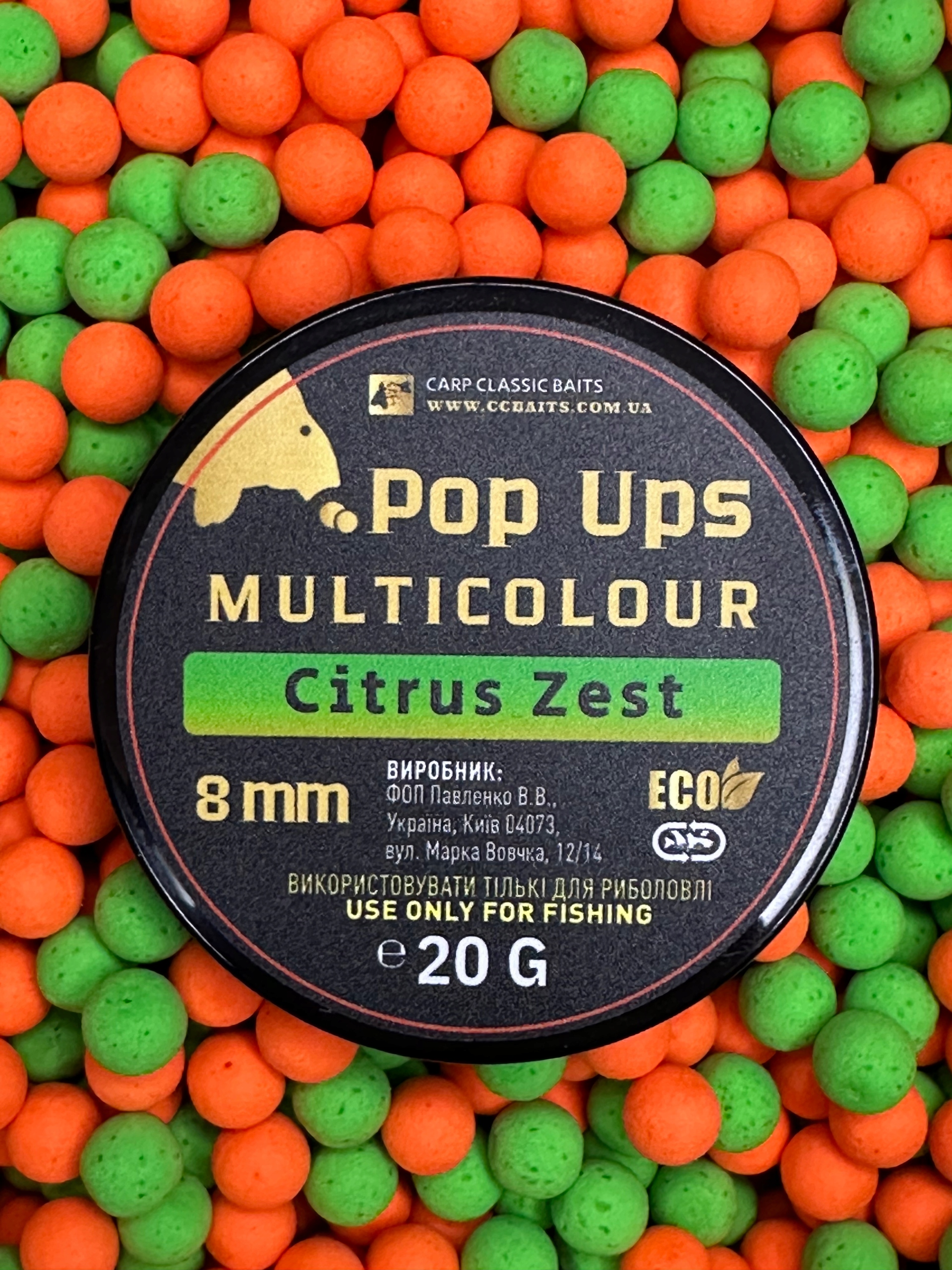 Kulki Carp Classic Baits Pop Ups 8 MM Multicolour Citrus Zest
