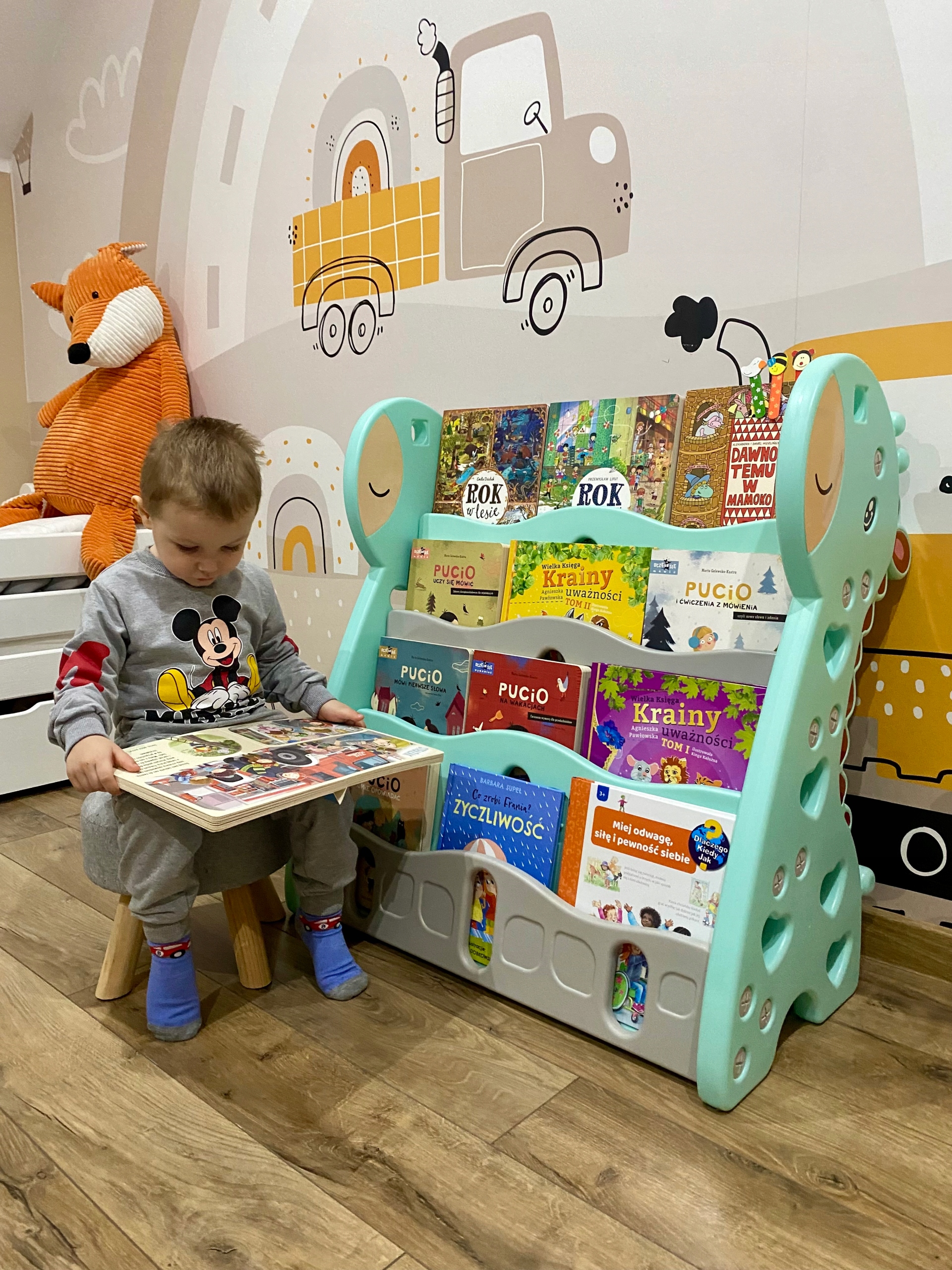 REGAŁ MONTESSORI NA KSIĄŻKI PÓŁKA SZAFKA ORGANIZER POKÓJ DZIECIĘCY Z33Z Liczba półek 4