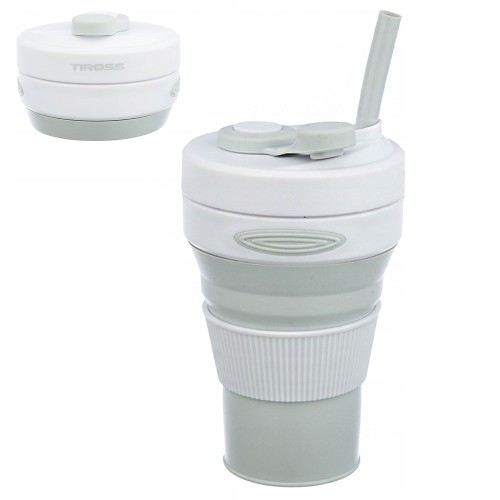 Kubek Składany Silikonowy Turystyczny Słomka Bpa Free Survival 450 ML