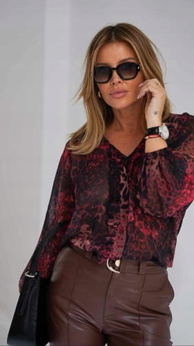Košilová Košile Carmel Mery Pantera [velikost L, XL, 2xl, Barva Bordó]