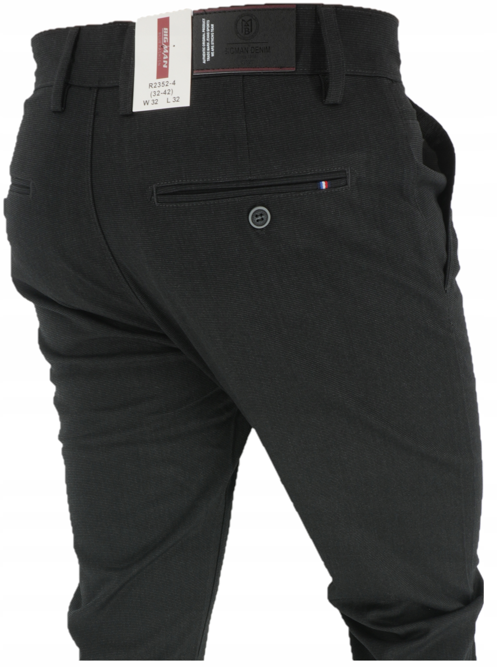 Spodnie Wizytowe Grafitowe R2352 do 182cm wzrostu L32 W32