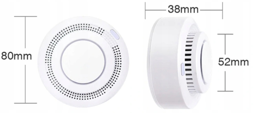 Czujnik dymu Tuya WiFi alarm dźwiękowy, alarm świetlny WiFi Marka Simplit