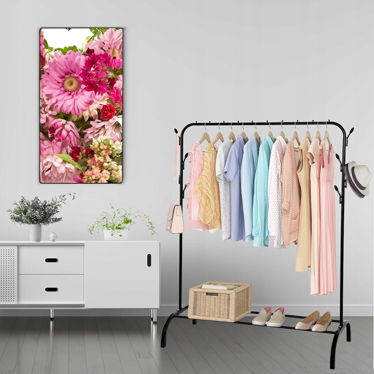 WIESZAK STOJAK NA UBRANIA BUTY STOJĄCY PODŁOGOWY LOFT METALOWY GARDEROBA Stan opakowania oryginalne