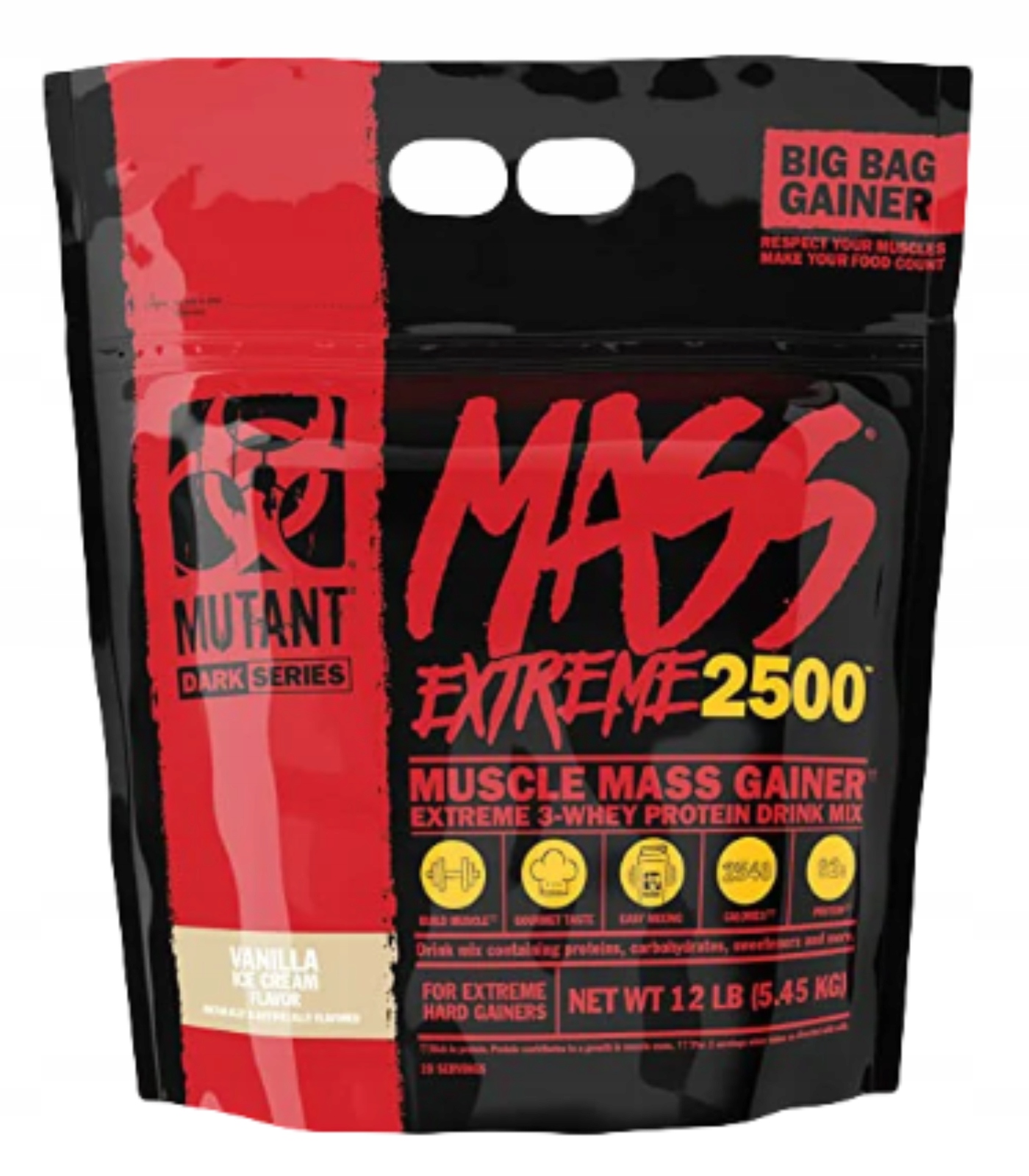 Gainer vanilkový prášek Mutant 5450 g 5450 ml